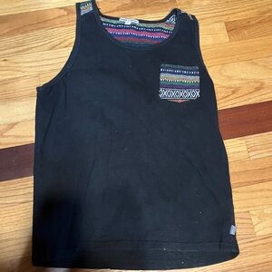 Threads 4 Thought Black Tank Top with Patterned Pocket